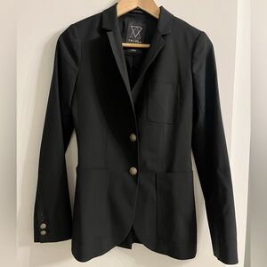 New Aritzia Talula Black Lined Wool Blend Exeter Blazer Three Front Pockets 0